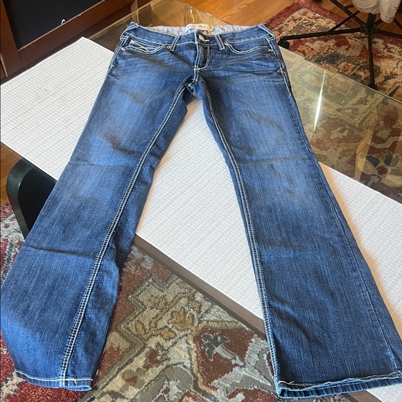 Ariat Women's Flare Jeans in Deep Blue, size 29L, see pictures. - Picture 2 of 8